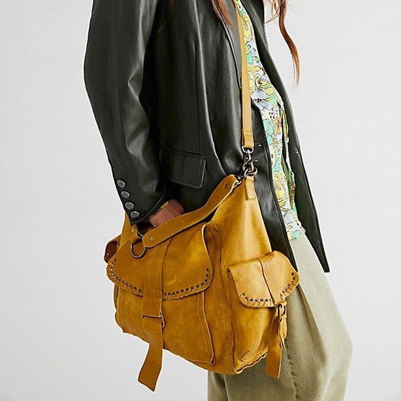 We The Free Large Leigh Distressed Cow Leather Oversized Tote in Brown - Picture 1 of 12